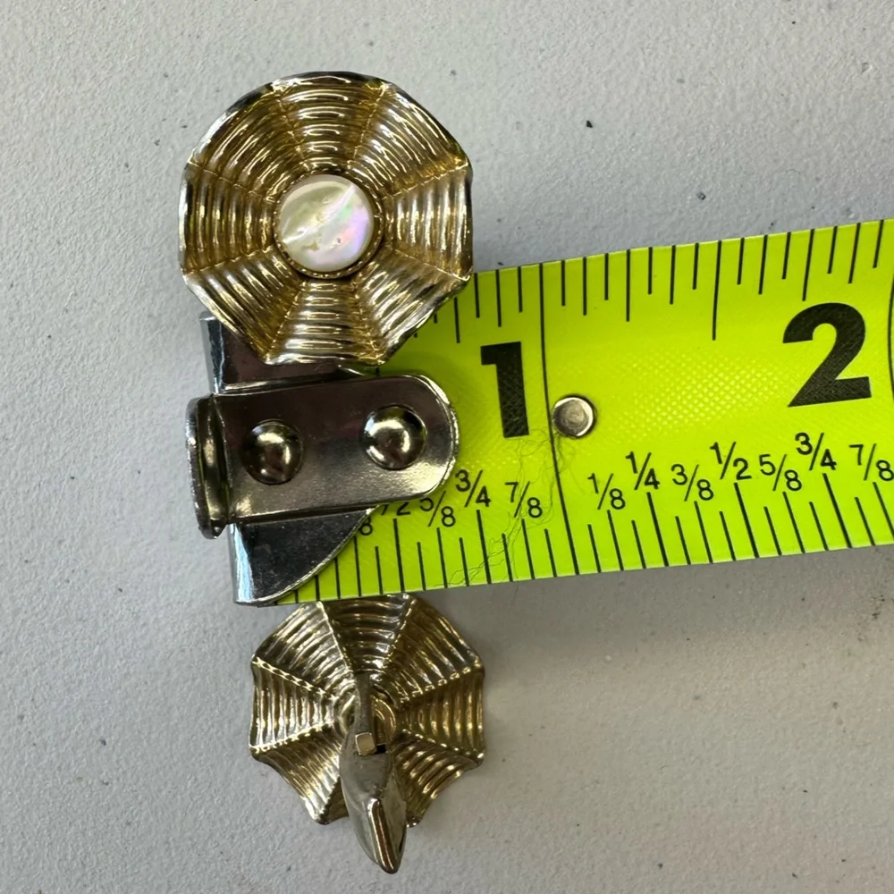 Vintage Cufflinks Scallop Design with iridescent embellishment
